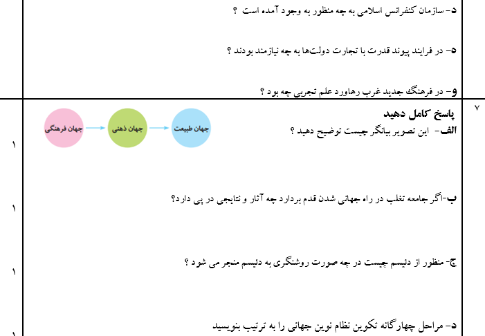 امتحان جامعه شناسی یازدهم انسانی ترم اول با جواب